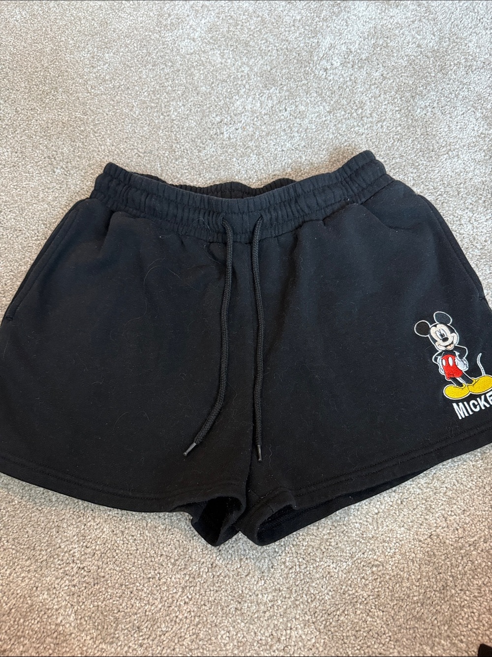Disney Black Shorts with Mickey Graphic